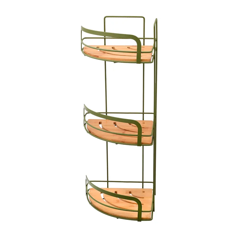 ESTIA ΕΤΑΖΕΡΑ BAMBOO ESSENTIALS ΜΕΤΑΛΛΙΚΗ ΓΩΝΙΑΚΗ 3 ΘΕΣΕΩΝ 49x19.5x19.5cm OLIVE GREEN 02-14865