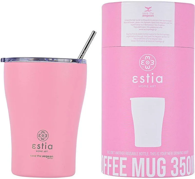 ΠΟΤΗΡΙ ΘΕΡΜΟΣ COFFEE MUG SAVE THE AEGEAN ΜΕ ΚΑΛΑΜΑΚΙ BLOSSOM ROSE (350ML)