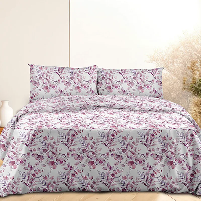 Σεντόνια Φανελένια Μονά (Σετ) 160X260 Sunshine Flannel 932 Μωβ Χωρίς Λάστιχο (160x260)
