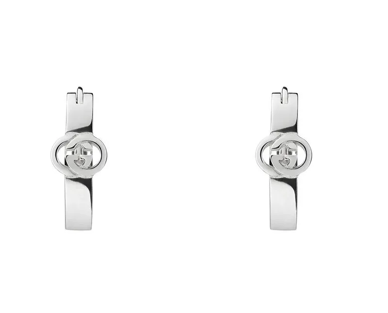 GUCCI "Interlocking G" Σκουλαρίκια από ασήμι 925 Silver YBD85420400100U