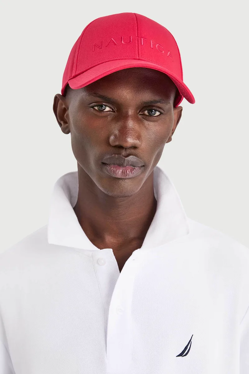 Nautica ανδρικό καπέλο jockey με κεντημένο λογότυπο - N1AV4036 Κόκκινο