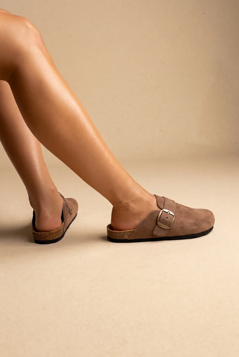 Plakton Άνετα Clogs - 186354-15 - Καφέ Σουέτ