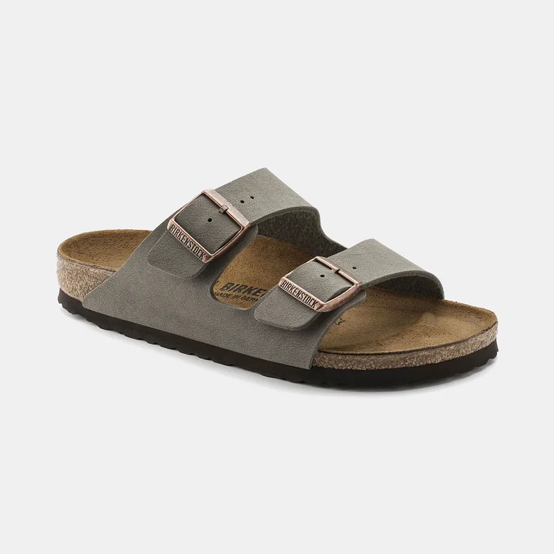 BIRKENSTOCK ARIZONA BIRKO-FLOR NUBUCK SANDALS - NARROW FIT ΓΚΡΙ