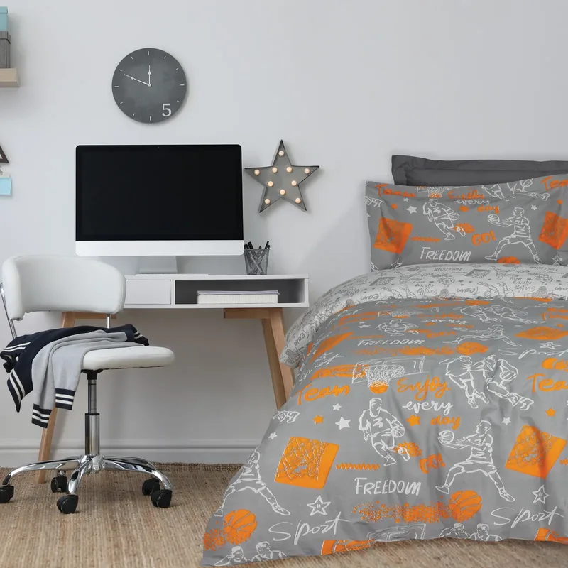 Das kids σετ σεντονια μονα 4941 grey, orange 170χ260