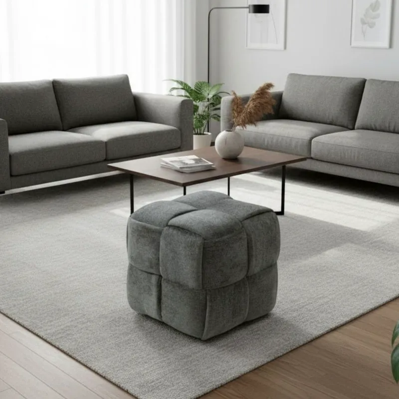 Πουφ Knitting - Grey 606Ryl1112 (43x43x43)