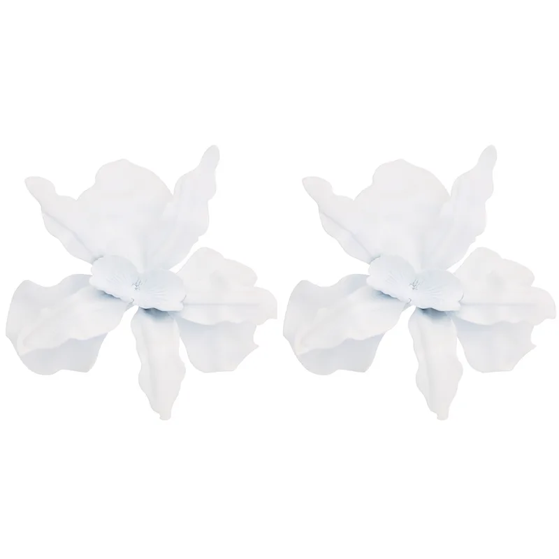 οversized σκουλαρίκια floral λευκό