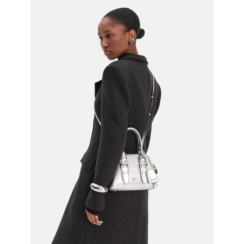 Τσάντα PINKO Bowling Bag Zip Mini AI 25-26 PLTT 105333 A0QO Ασημί