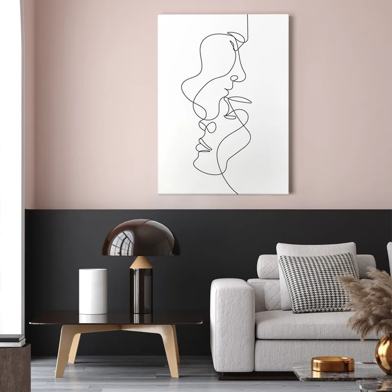 OUTLET Πινακας σε καμβά COUPLE LINE DRAWING 50cm x 80cm