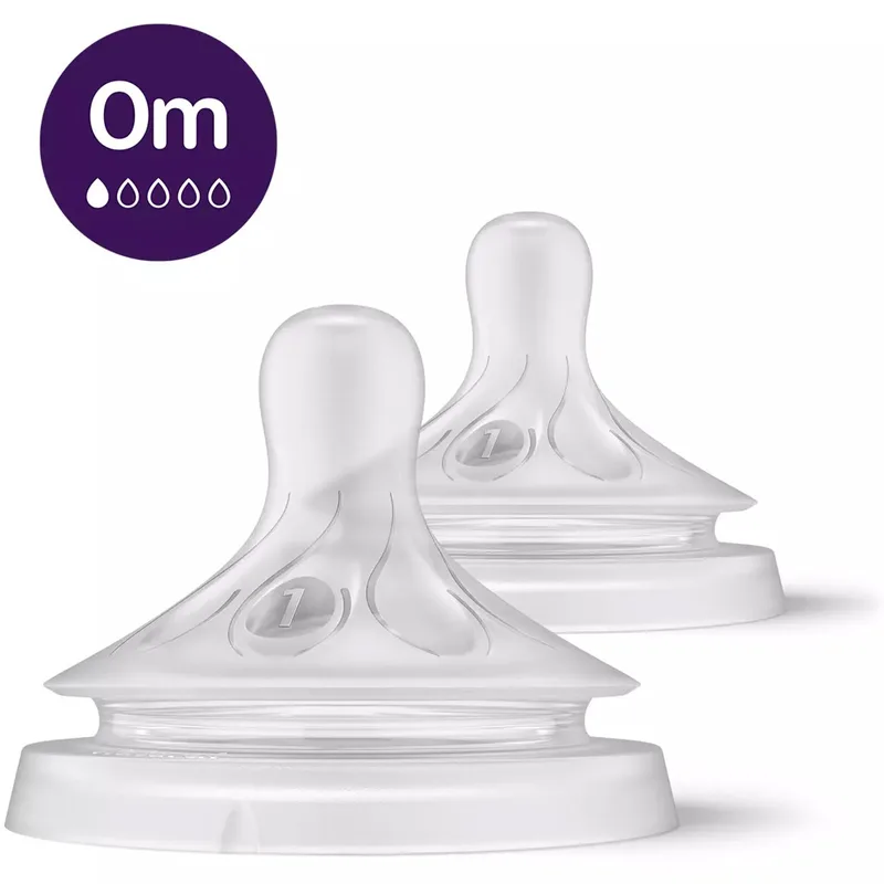 Philips Avent Natural Response Teat 0m+ Θηλή Σιλικόνης Ροής 1 Οπής 2 Τεμάχια, Κωδ SCY961/02