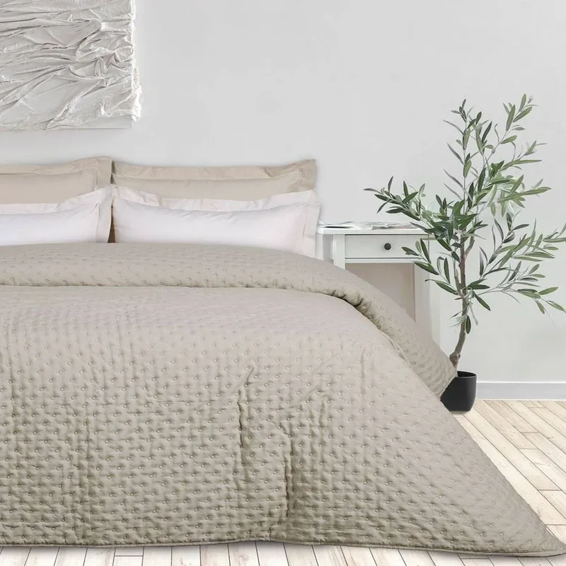 ΚΟΥΒΕΡΛΙ ΥΠΕΡΔΙΠΛΟ DAS HOME HAPPY 9652 LIGHT TAUPE (220X240CM)