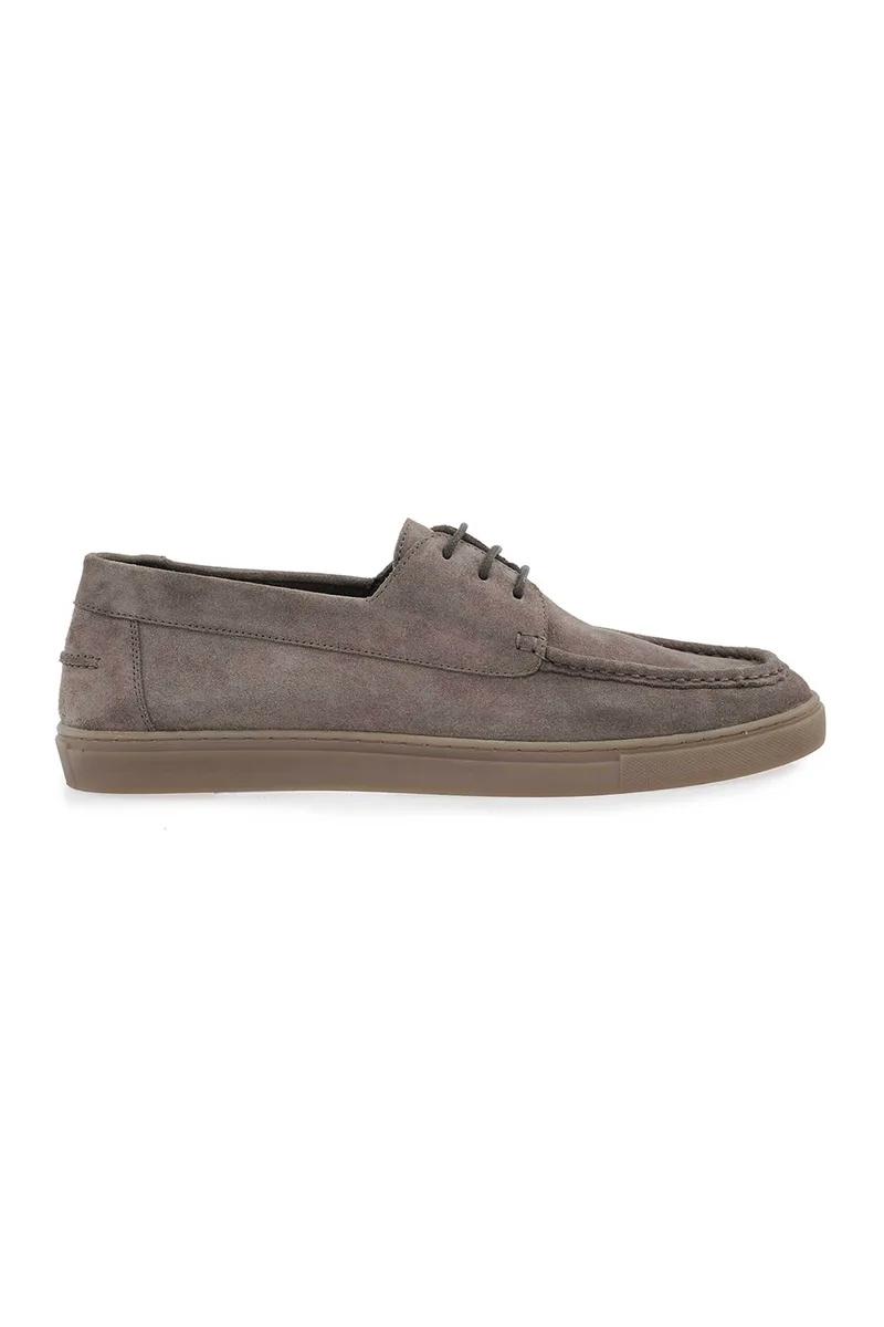 Renato Garini ανδρικά δερμάτινα boat shoes - W562V4021547 Καφέ Tawny