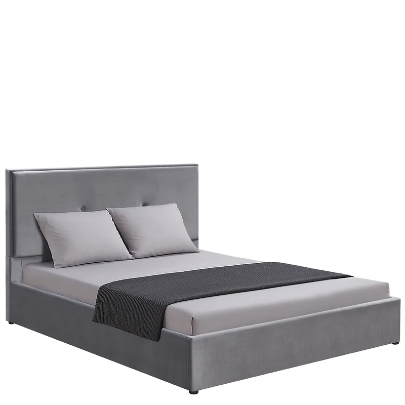 Κρεβάτι Υπέρδιπλο ArteLibre YUMA Γκρι Ύφασμα 214x1170x10cm (Στρώμα 160x200cm)