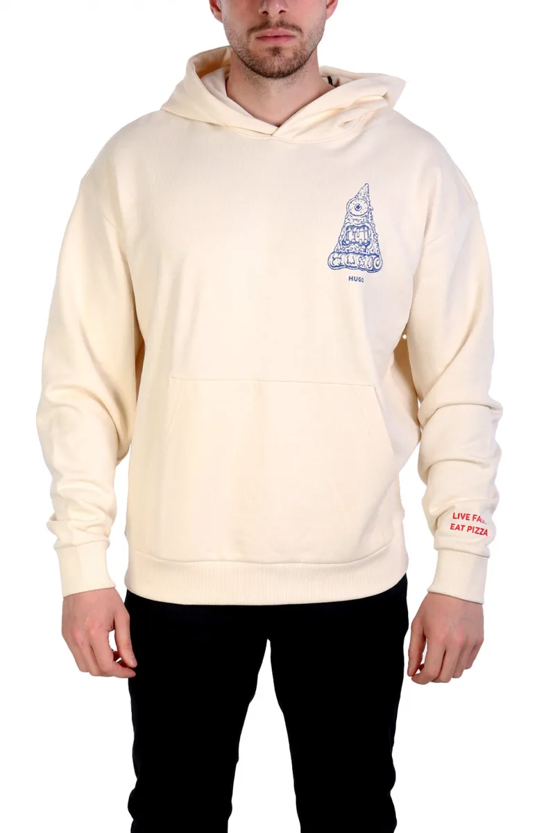 HUGO BLUE ΦΟΥΤΕΡ HOODIE NIZZERIOHOOD ΕΚΡΟΥ