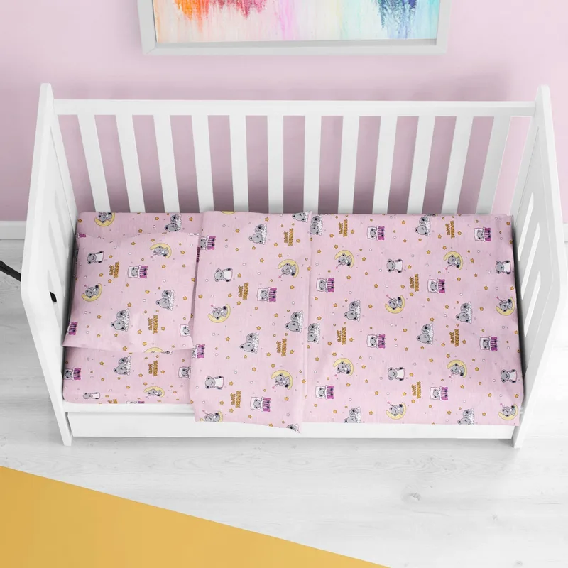 Σεντόνι Κούνιας με Λάστιχο Dimcol Sweet Dreams 550 Ροζ 70x140+15
