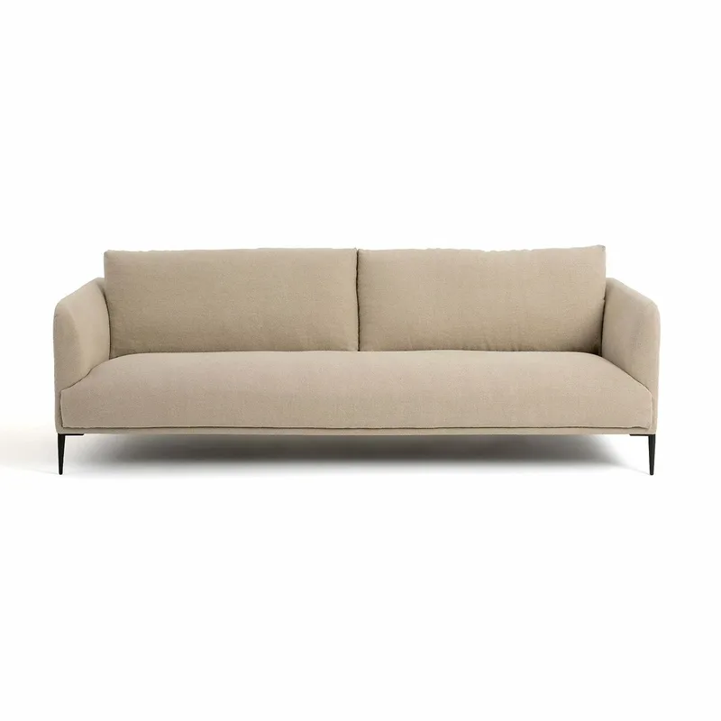 Καναπές από χοντρό λινό ύφασμα stonewashed Oscar Μ103xΠ200xΥ82cm