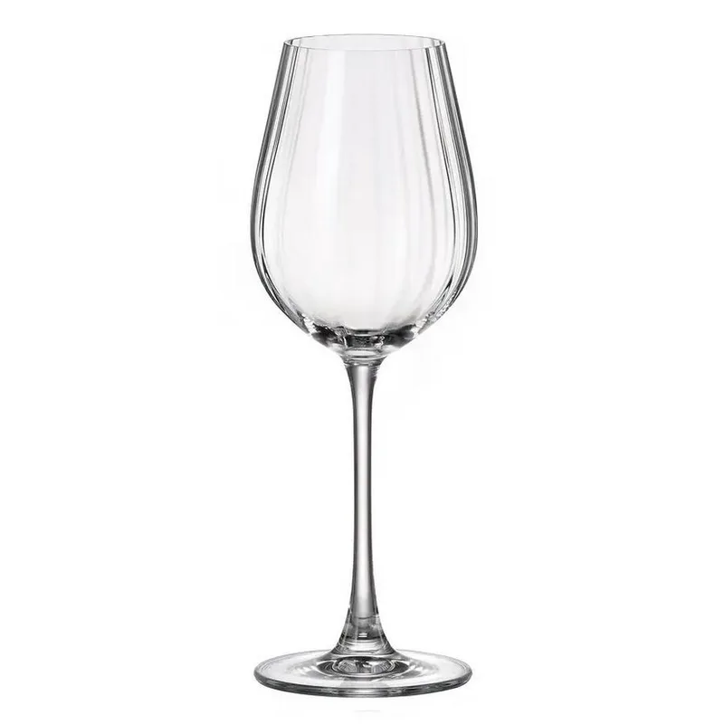 Ποτήρι Κρασιού Κρυστάλλινο Columba Optic Crystal Bohemia 400ml CTB1SI81400 (Σετ 6 Τεμάχια) (Υλικό: Κρύσταλλο, Χρώμα: Διάφανο , Μέγεθος: Κολωνάτο) - Crystal Bohemia - CTB1SI81400