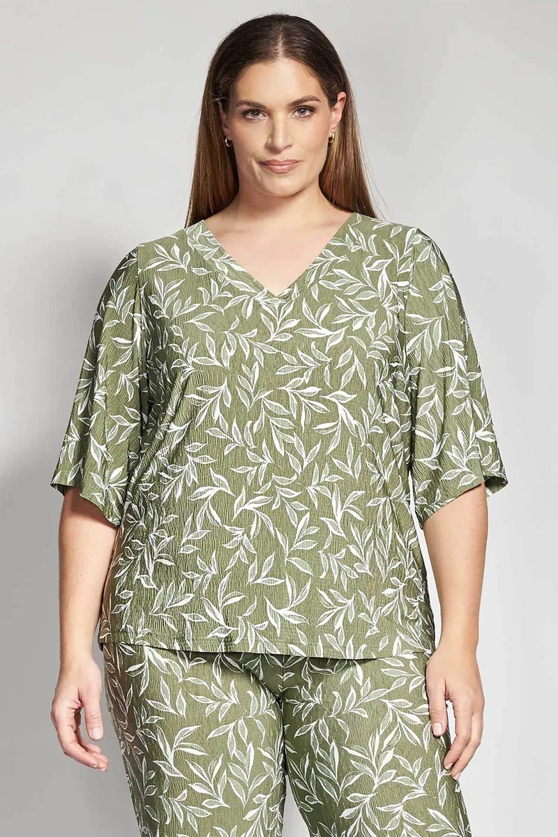 Parabita γυναικεία μπλούζα με floral print - 012610100105 Χακί