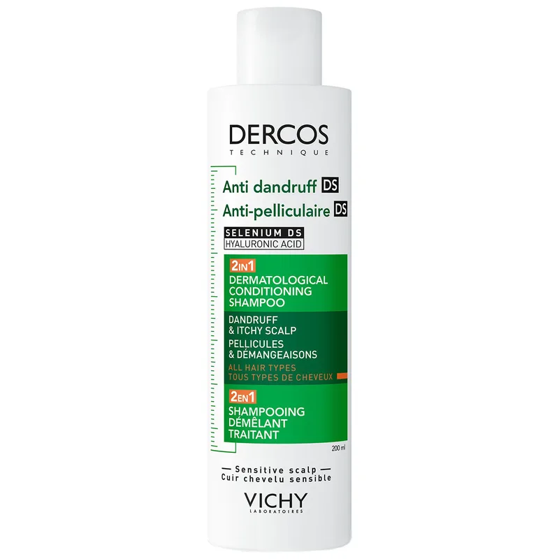 Vichy Dercos Anti-Dandruff DS 2in1 Conditioning Shampoo Αντιπιτυριδικό Σαμπουάν & Μαλακτική Κρέμα Κατά της Ξηροδερμίας & του Κνησμού - 200ml