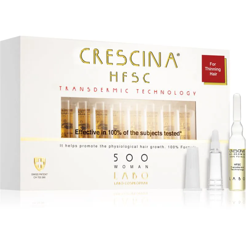 Crescina Transdermic 500 Re-Growth θεραπεία ανάπτυξης μαλλιών για γυναίκες 20x3,5 ml