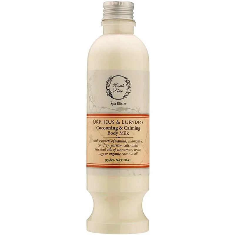 Fresh Line Spa Elixirs Orpheus & Eurydice Cocooning & Calming Body Milk Γαλάκτωμα Σώματος με Αιθέρια Έλαια από Κανέλα, Γλυκάνισο & Βιολογικό Λάδι Καρύδας για Χαλάρωση & Ηρεμία 250ml