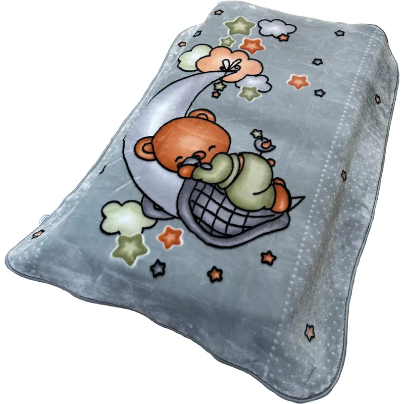 Κουβέρτα Βελουτέ Κούνιας 110x140 Dimcol Crescent Moon 33 Grey 110x140
