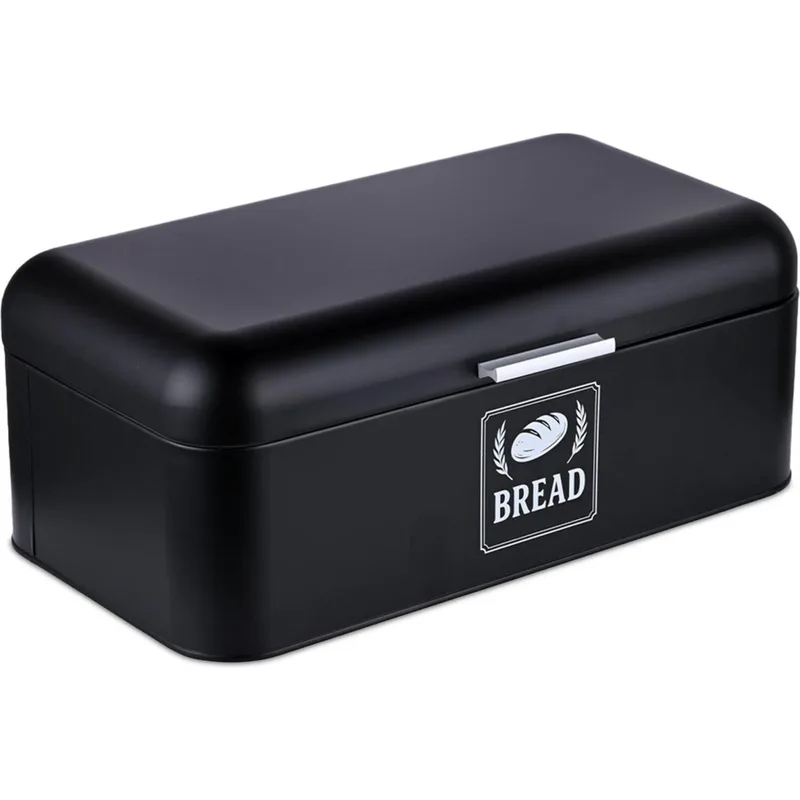 Ψωμιέρα Relaxdays Retro Bread Box with Lid & Handle XL Μεταλλική με Καπάκι 17 x 42 x 24 cm - Black (10051591_148)