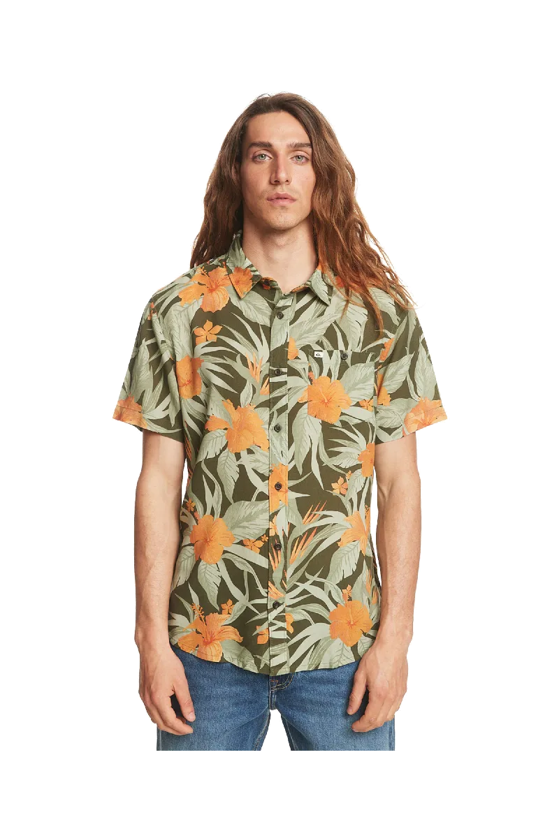 QUIKSILVER Ανδρικό Κοντομάνικο Πουκάμισο Floral EQYWT04476-GPH6 Χακί