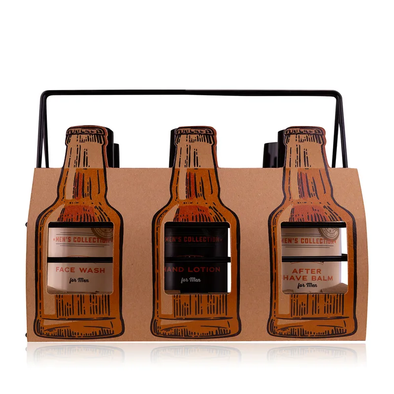 Gift Set Xmas Men Sixpack in Wire Basket
