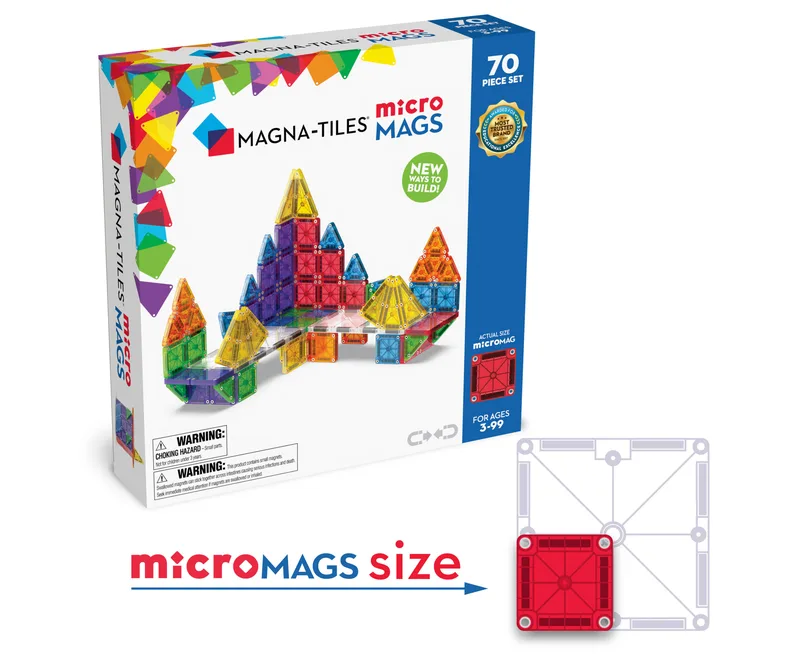 Μαγνητικό Παιχνίδι Κατασκευών Magna-Tiles MicroMAGS Deluxe 70 Κομμάτια