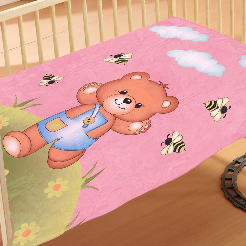 Κουβέρτα Βελουτέ Κούνιας 110x140 Dimcol Teddy 02 Ροζ 110x140