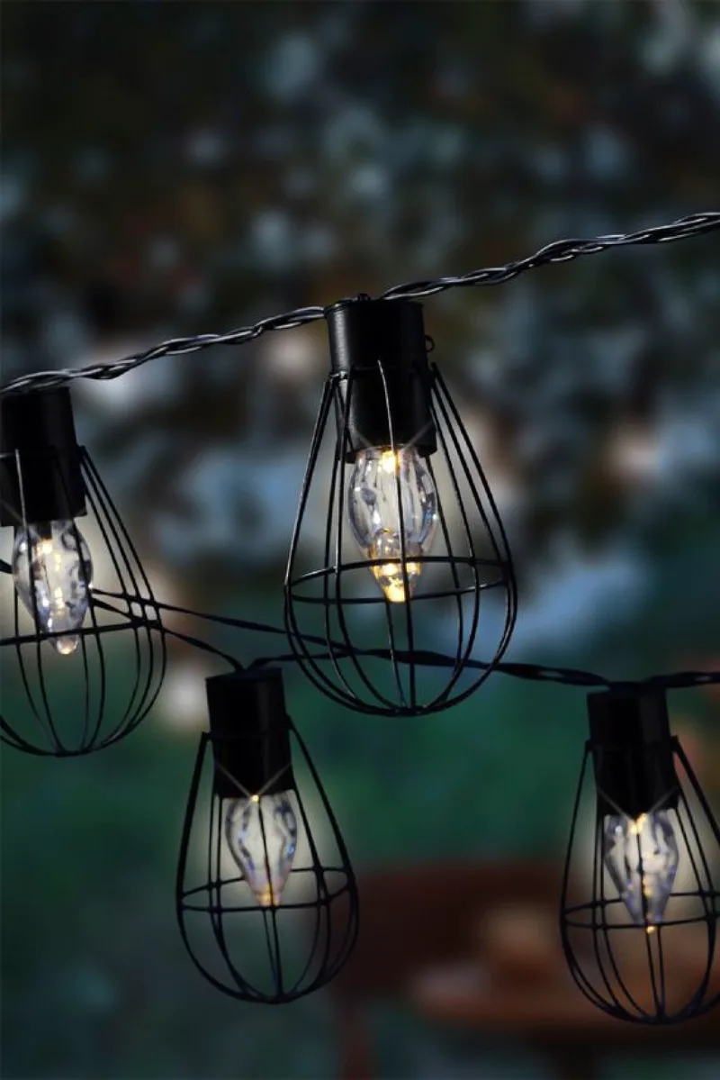 Ηλιακα Λαμπακια Led Με Μεταλλικα Φαναρακια Και Θερμο Λευκο Φωτισμο 350x0x0cm Μονόχρωμο Kaeming