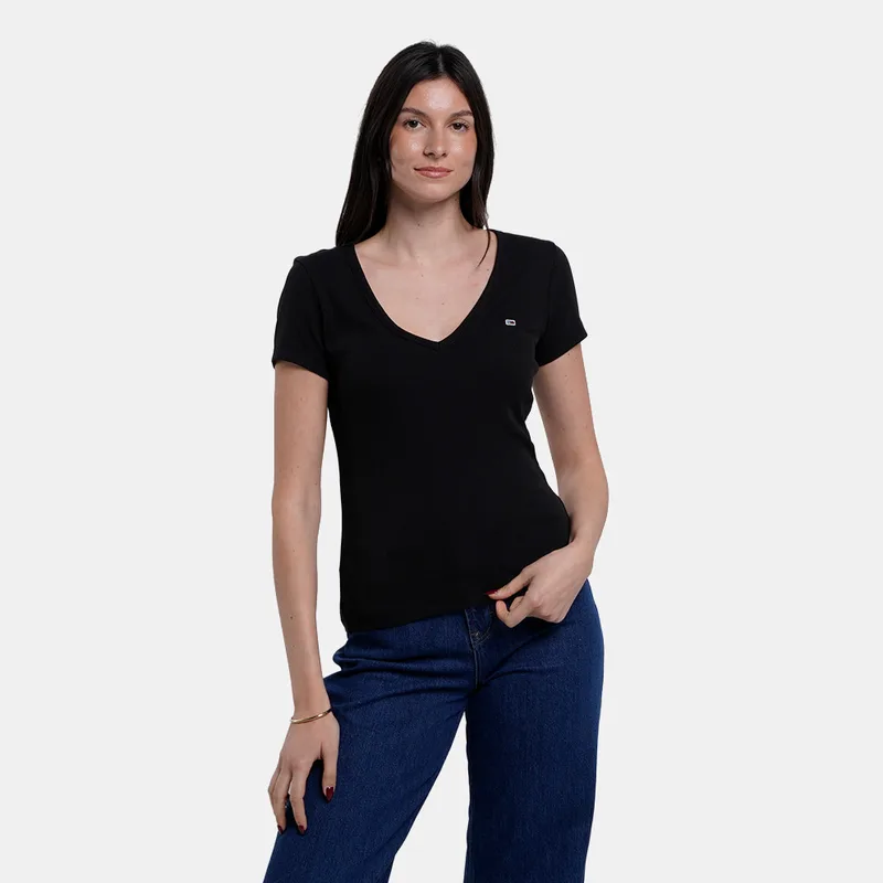 Tommy Jeans Slim Essential Rib Γυναικείο T-Shirt (9000263558_1469)