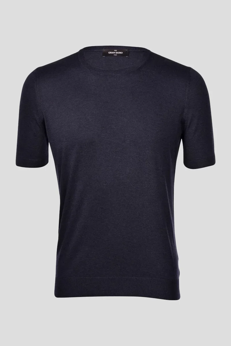GRAN SASSO Ανδρικό Μπλε Silk T-shirt