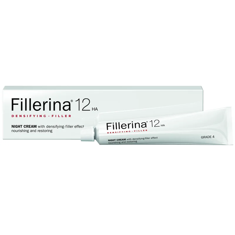 Fillerina 12HA Densifying Filler Night Cream Grade 4, 50ml,Αντιγηραντική Κρέμα Νυκτός Προσώπου για Αναπλήρωση Όγκου & Γεμίσματος των Ρυτίδων