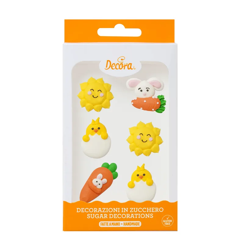 6 EASTER SUGAR DECORATIONS