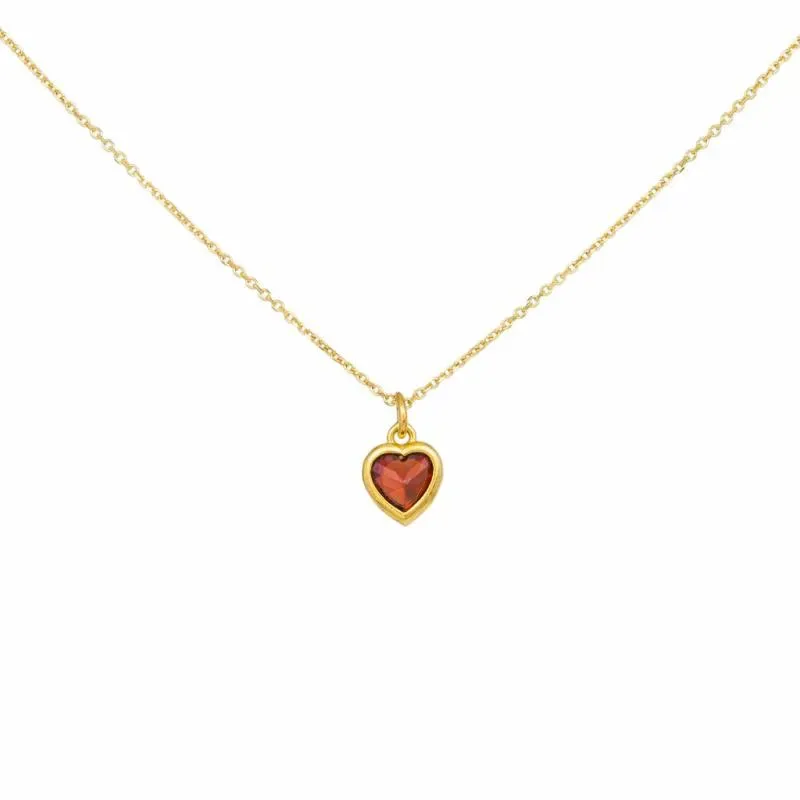 Επίχρυσο γυναικείο κολιέ 925 Garnet Heart 047738 047738 Ασήμι