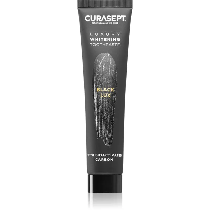 Curasept Black Lux μαύρη λευκαντική οδοντόκρεμα με λευκαντική δράση 75 μλ