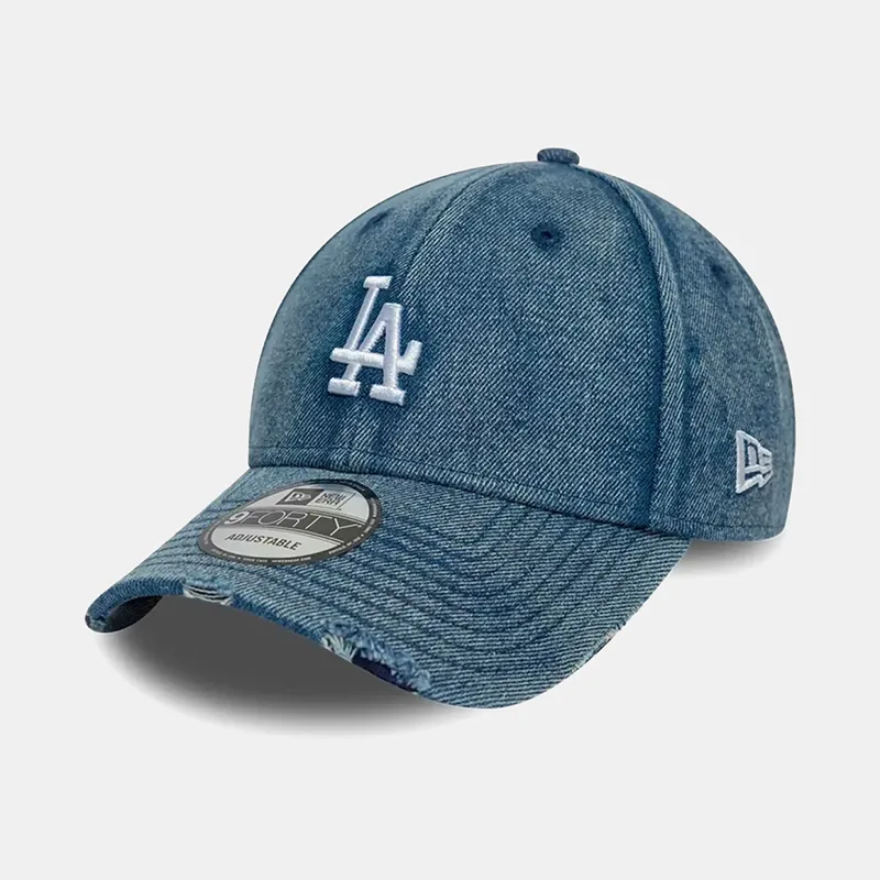 NEW ERA LA DODGERS MLB ACID WASH DENIM 9FORTY ADJUSTABLE CAP ΜΠΛΕ