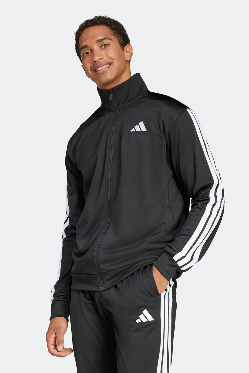 Adidas ανδρική αθλητική ζακέτα με λογότυπο Regular Fit "3-Stripes Tricot" - JI8816 Μαύρο