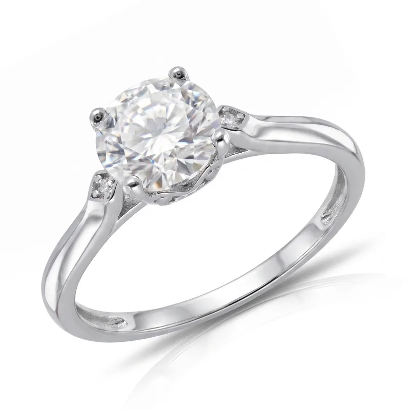 Δαχτυλίδι Moνόπετρο με Moissanite Diamonds από Ασήμι DX2795