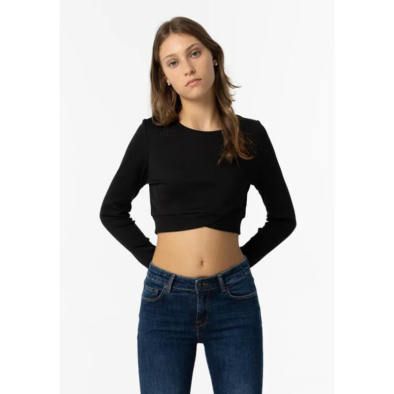 Μπλούζα ριπ πλεκτή κορίτσι Tiffosi-10057089-000-Black