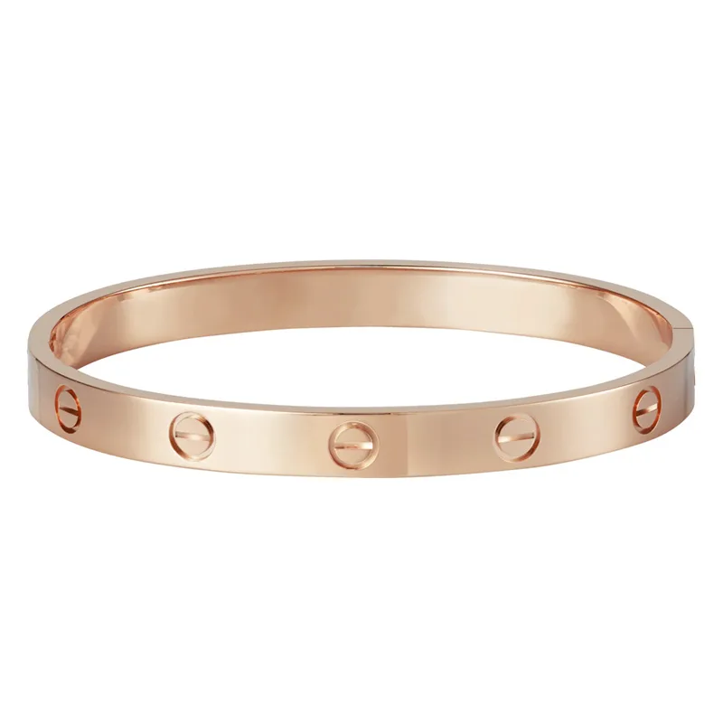 Jt Unisex Ατσάλινο βραχιόλι χειροπέδα βίδα Ροζ χρυσό