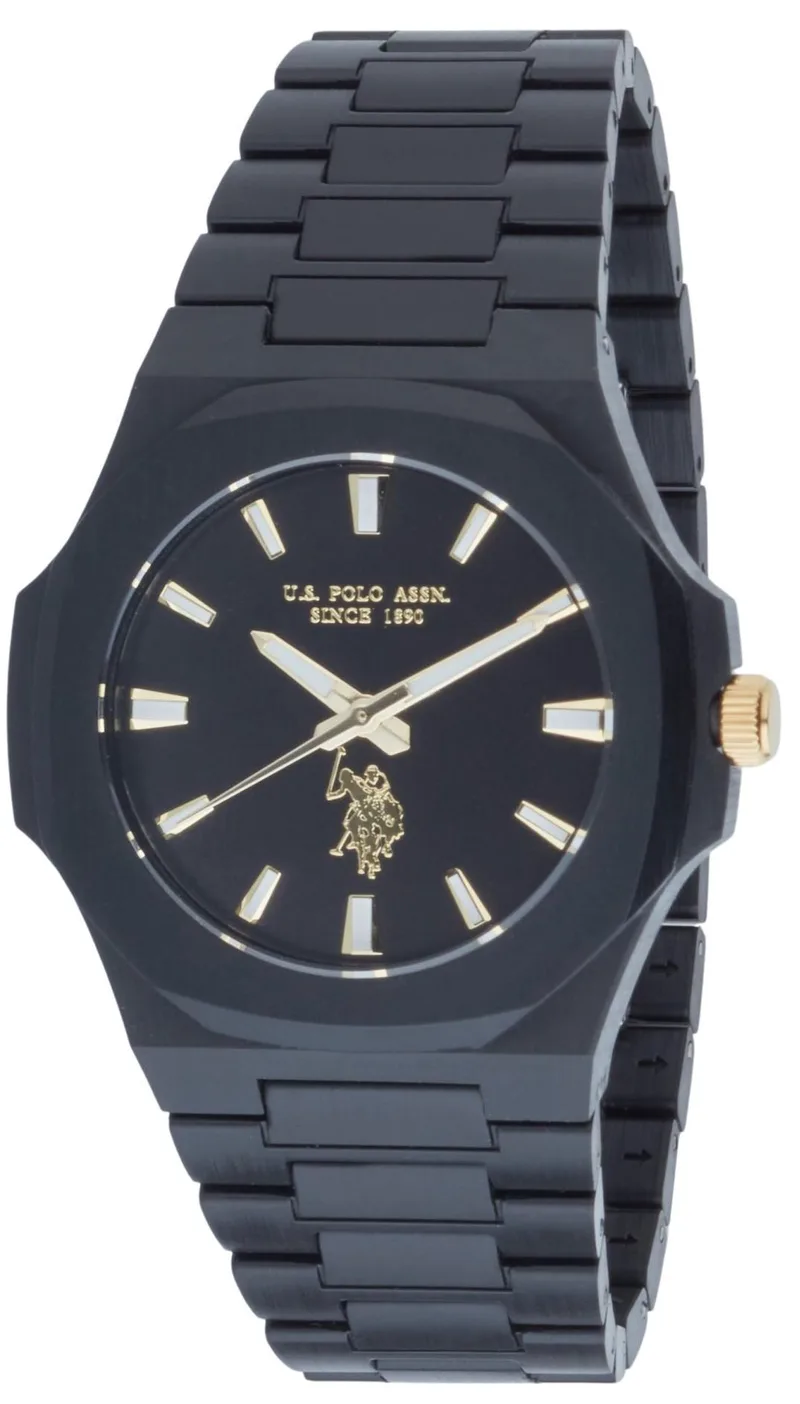 U.S. POLO Gabriel Men's - USP7297BK, Black case with Plastic Bracelet