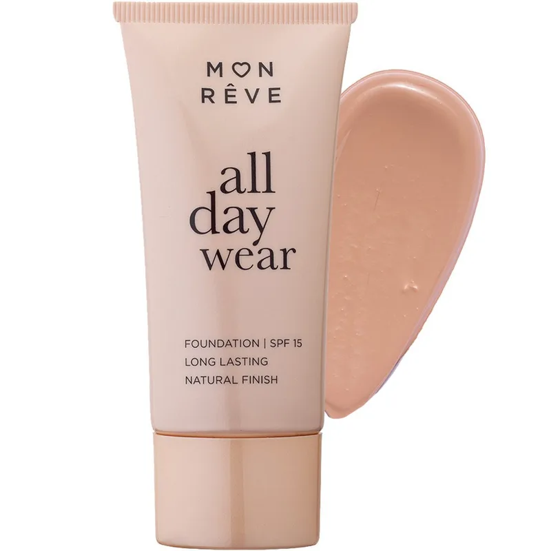 Mon Reve All Day Wear Matte Foundation Spf15 with Medium to High Coverage Foundation για Μέτρια προς Υψηλή Κάλυψη & Φυσικό Ματ Αποτέλεσμα 35ml - 105