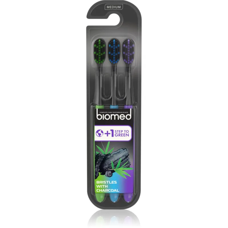 Biomed Black Charcoal οδοντόβουρτσες μέτριο 3 τμχ