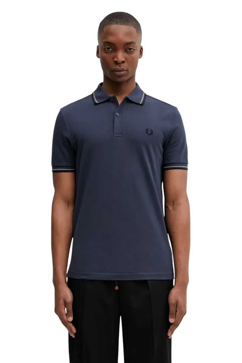 Fred Perry Ανδρική Μπλούζα Twin Tipped Polo M3600-01Β Μπλε