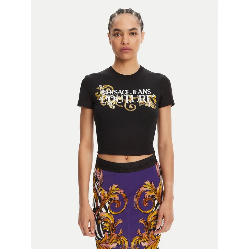 Versace Jeans Couture T-Shirt 78HAHC05 Μαύρο Slim Fit