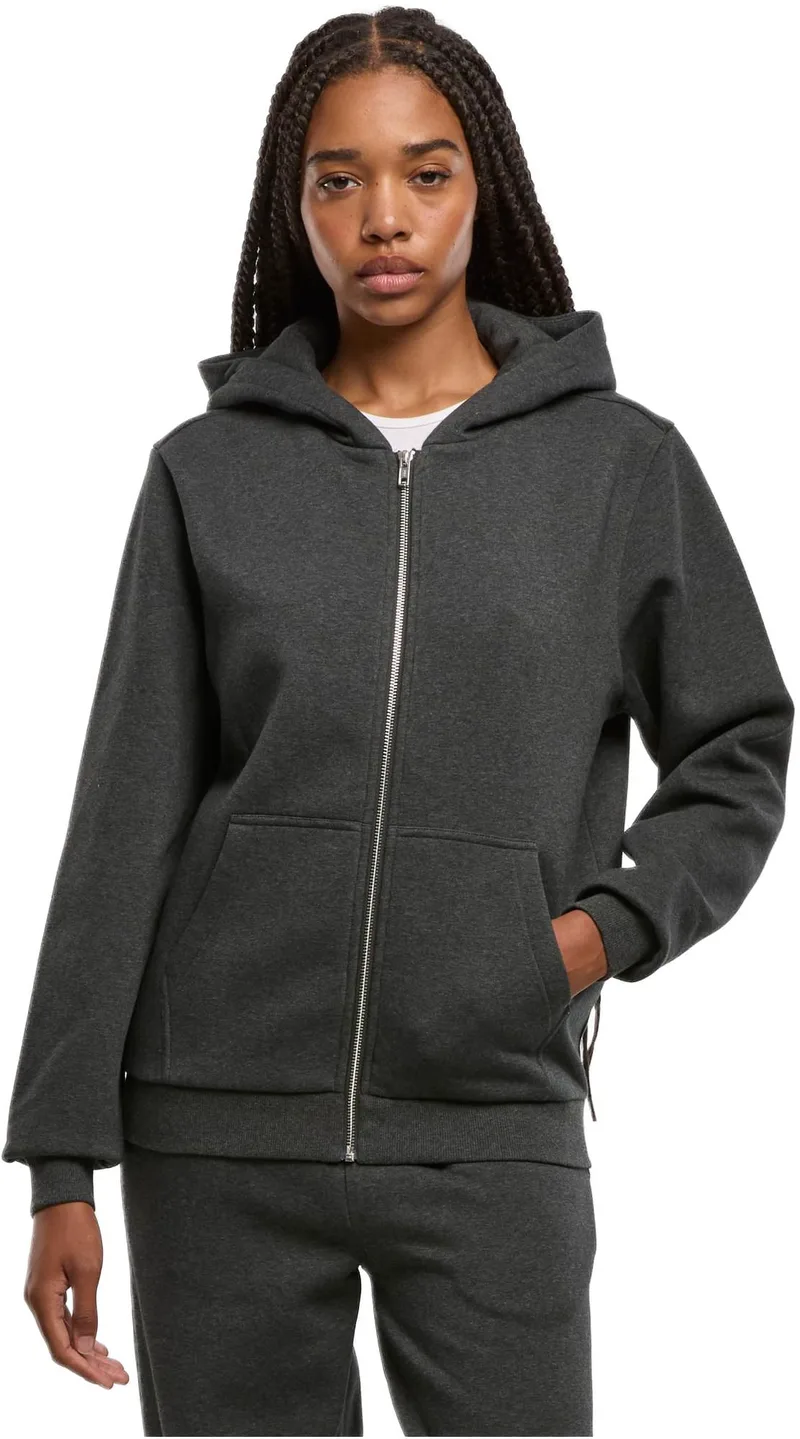 Γυναικεία Ζακέτα με Κουκούλα Fluffy TB7286-00091 Urban Classics Charcoal