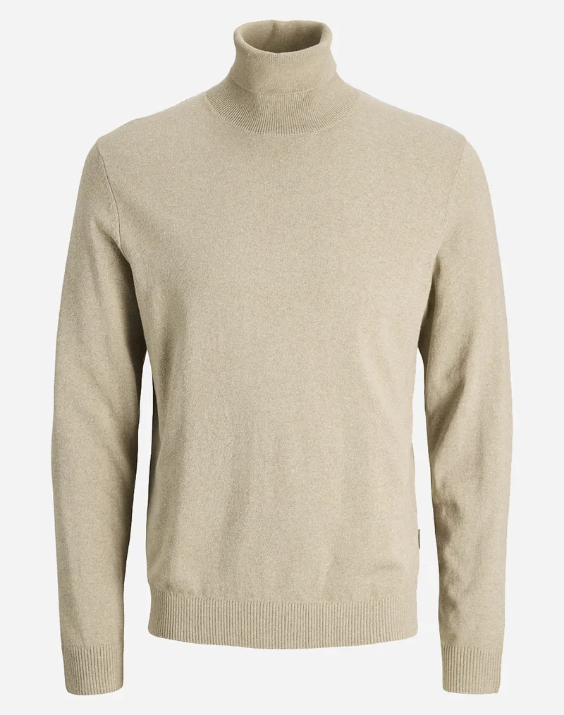 JJ REBEL JREBCALLUM KNIT ROLL NECK 12268345-Crockery Biege