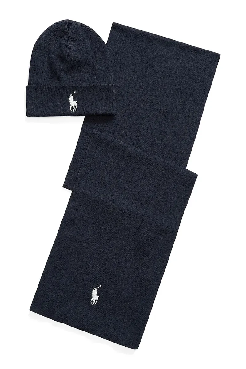 Βαμβακερός σκούφος και κασκόλ Polo Ralph Lauren